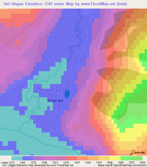 Ust'-Ulagan,Russia Elevation Map