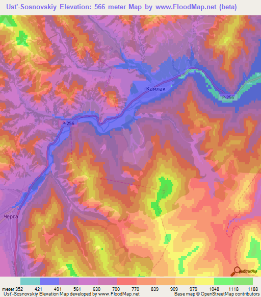 Ust'-Sosnovskiy,Russia Elevation Map