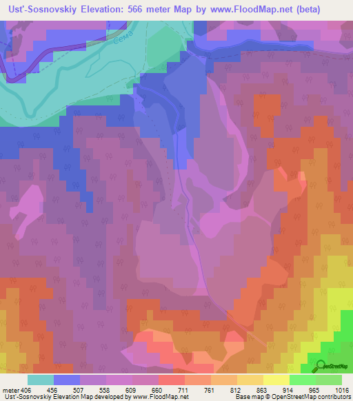 Ust'-Sosnovskiy,Russia Elevation Map