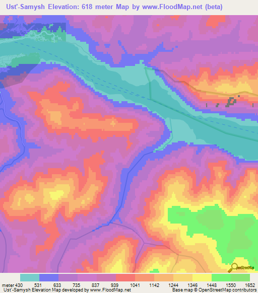 Ust'-Samysh,Russia Elevation Map