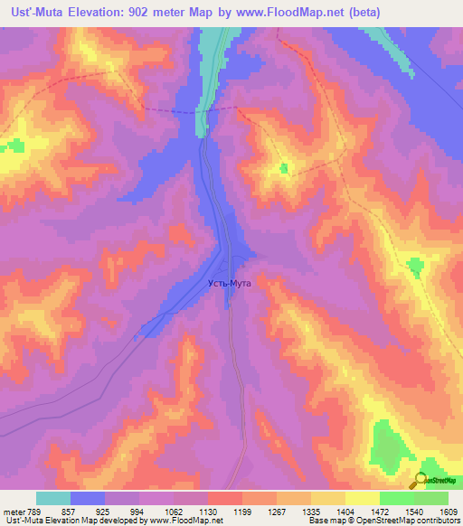 Ust'-Muta,Russia Elevation Map