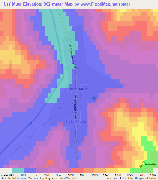 Ust'-Muta,Russia Elevation Map