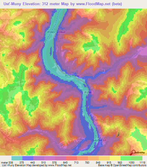 Ust'-Muny,Russia Elevation Map