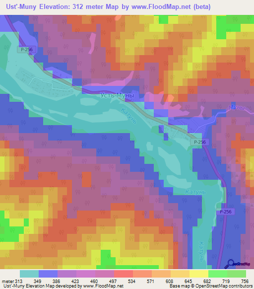 Ust'-Muny,Russia Elevation Map