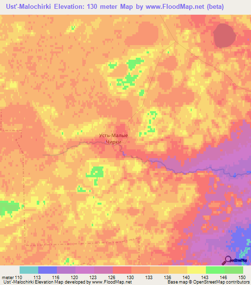 Ust'-Malochirki,Russia Elevation Map