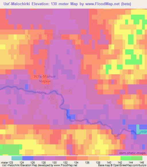 Ust'-Malochirki,Russia Elevation Map