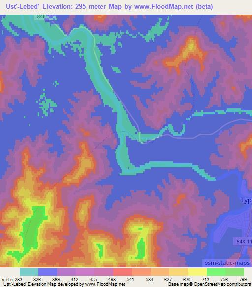 Ust'-Lebed',Russia Elevation Map