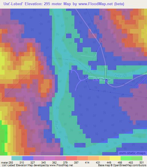 Ust'-Lebed',Russia Elevation Map