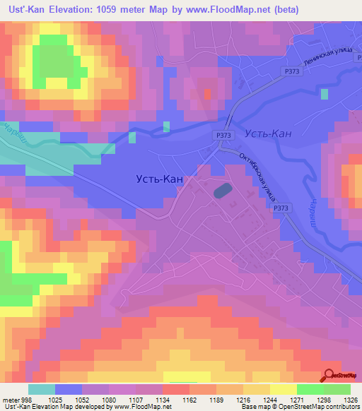 Ust'-Kan,Russia Elevation Map