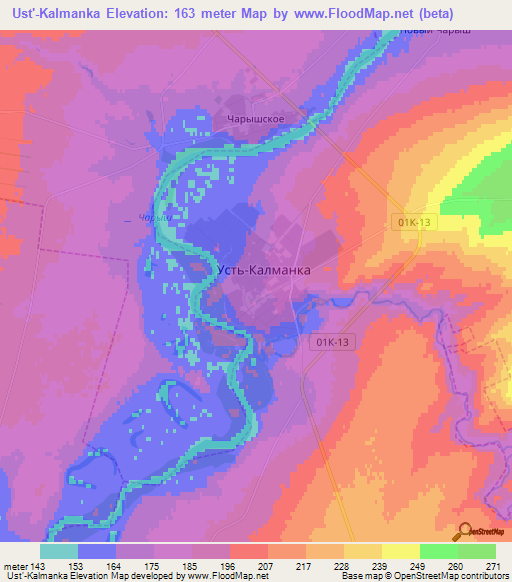 Ust'-Kalmanka,Russia Elevation Map