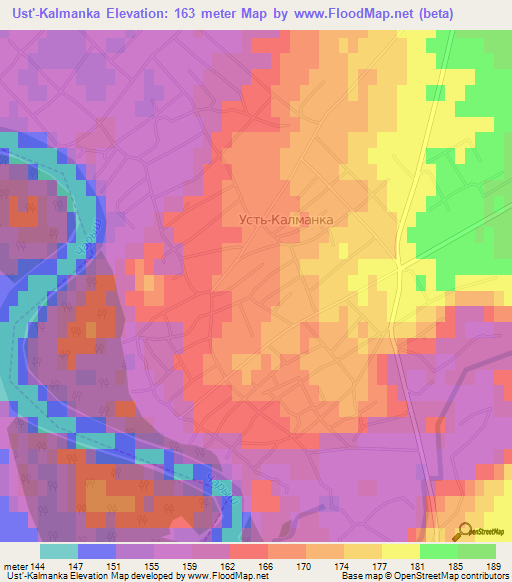 Ust'-Kalmanka,Russia Elevation Map