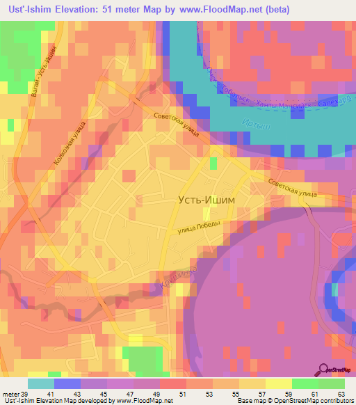 Ust'-Ishim,Russia Elevation Map