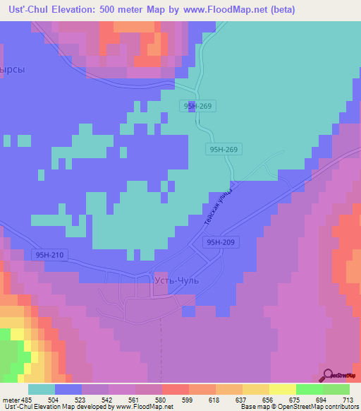 Ust'-Chul,Russia Elevation Map