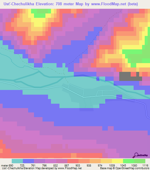 Ust'-Chechulikha,Russia Elevation Map