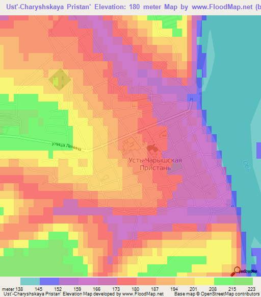 Ust'-Charyshskaya Pristan',Russia Elevation Map