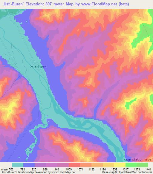 Ust'-Buren',Russia Elevation Map