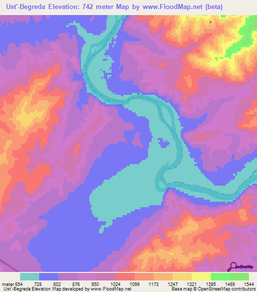 Ust'-Begreda,Russia Elevation Map