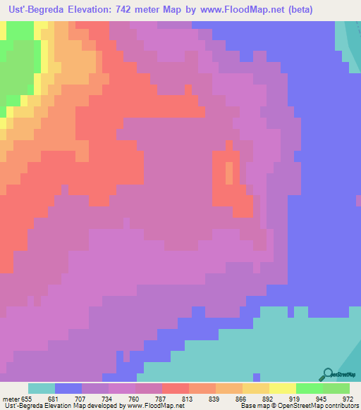 Ust'-Begreda,Russia Elevation Map