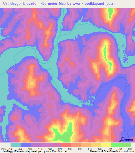 Ust'-Baygol,Russia Elevation Map