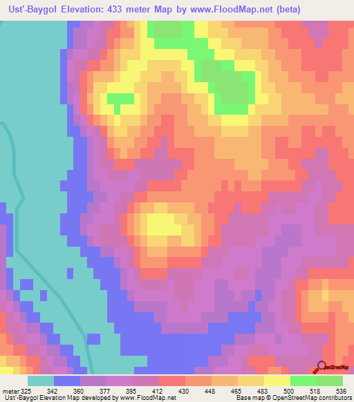 Ust'-Baygol,Russia Elevation Map