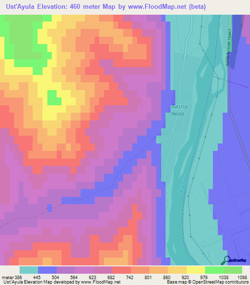 Ust'Ayula,Russia Elevation Map