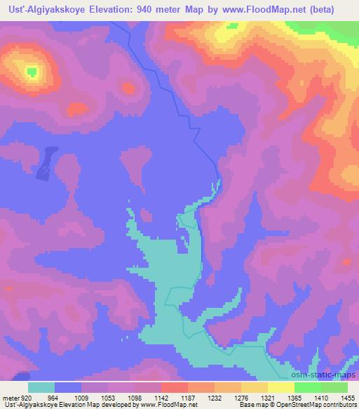 Ust'-Algiyakskoye,Russia Elevation Map