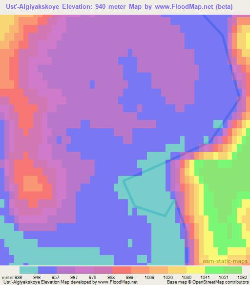 Ust'-Algiyakskoye,Russia Elevation Map