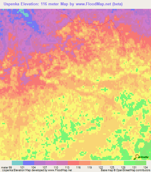 Uspenka,Russia Elevation Map