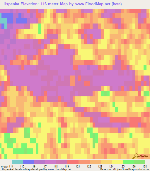 Uspenka,Russia Elevation Map