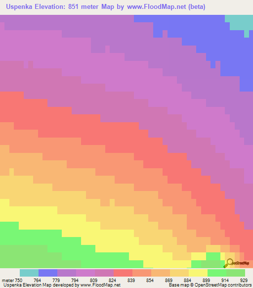 Uspenka,Russia Elevation Map