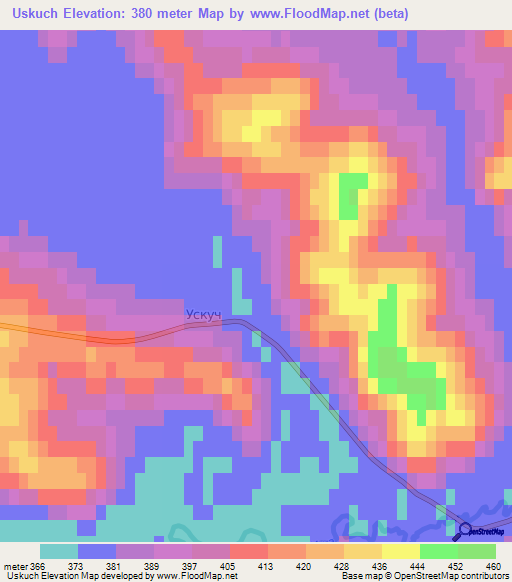 Uskuch,Russia Elevation Map