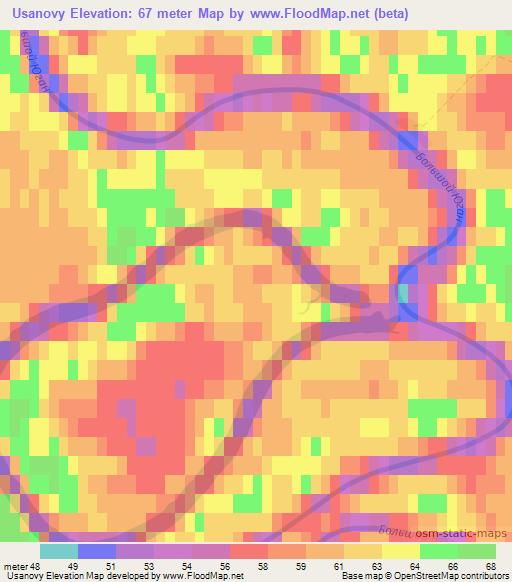 Usanovy,Russia Elevation Map