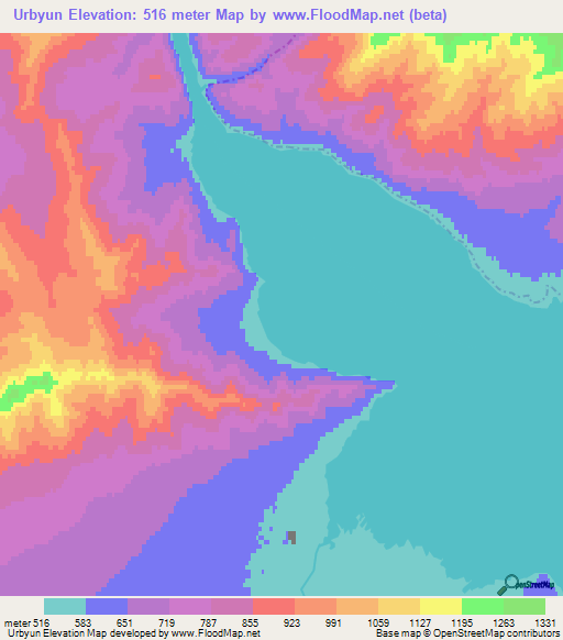 Urbyun,Russia Elevation Map