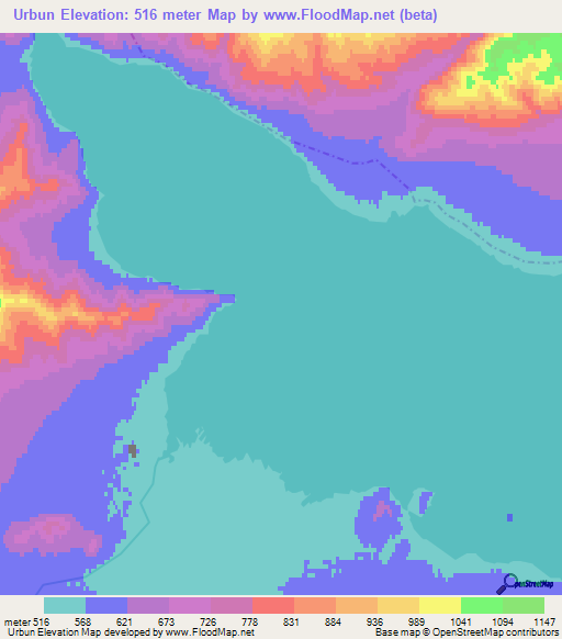 Urbun,Russia Elevation Map