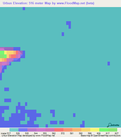 Urbun,Russia Elevation Map