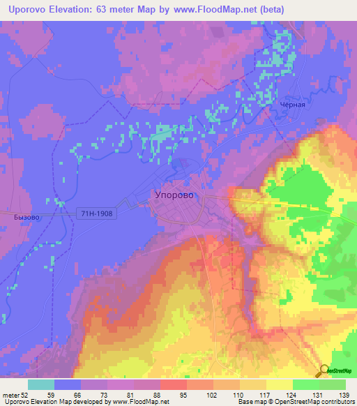 Uporovo,Russia Elevation Map