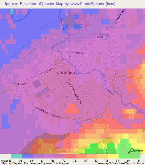 Uporovo,Russia Elevation Map