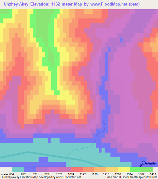 Unzhey-Aksy,Russia Elevation Map