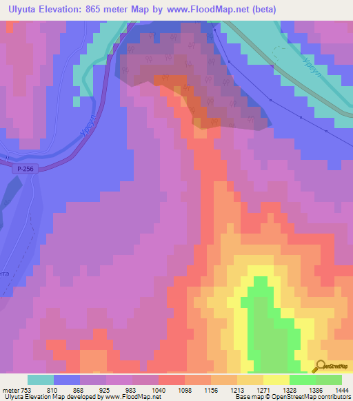 Ulyuta,Russia Elevation Map