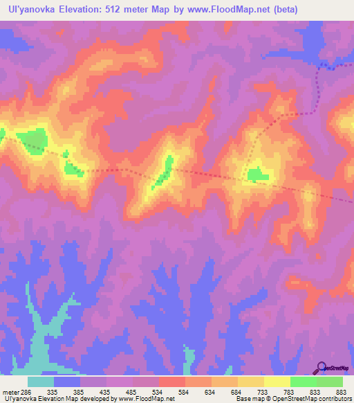 Ul'yanovka,Russia Elevation Map