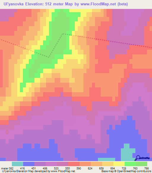 Ul'yanovka,Russia Elevation Map