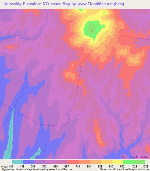 Uglovskiy,Russia Elevation Map