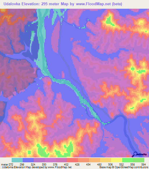 Udalovka,Russia Elevation Map