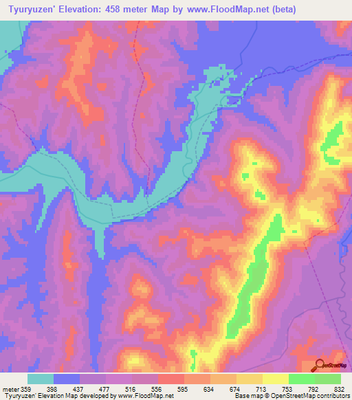 Tyuryuzen',Russia Elevation Map