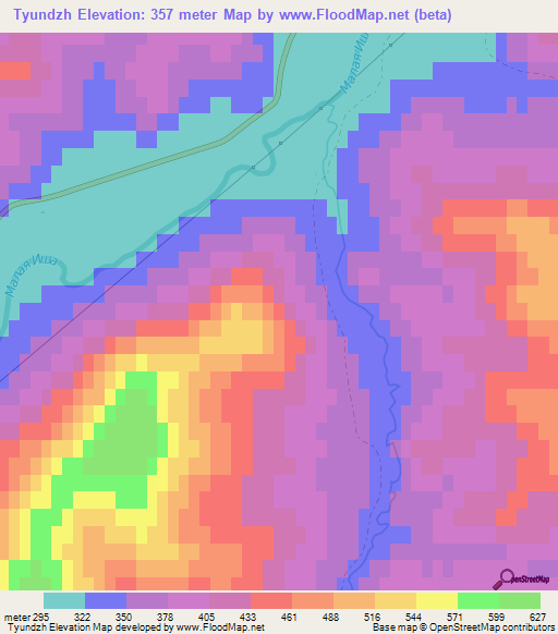 Tyundzh,Russia Elevation Map