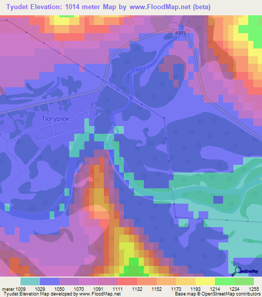 Tyudet,Russia Elevation Map