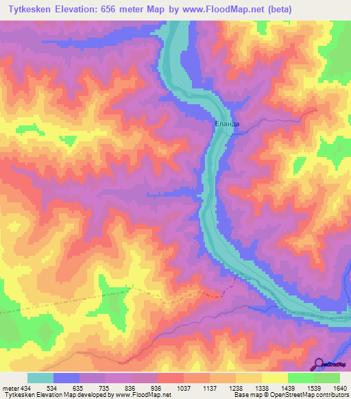 Tytkesken,Russia Elevation Map