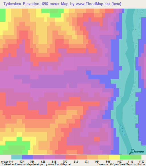 Tytkesken,Russia Elevation Map