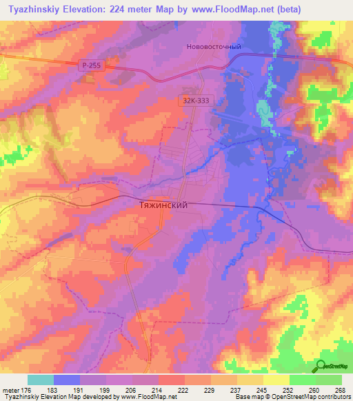 Tyazhinskiy,Russia Elevation Map