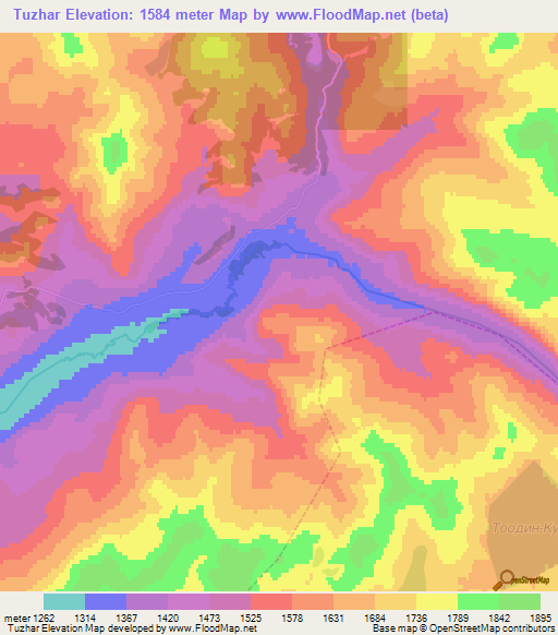 Tuzhar,Russia Elevation Map